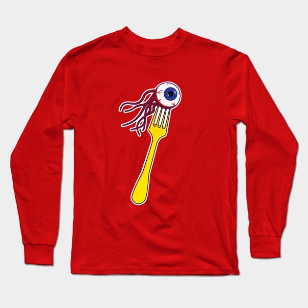 Creepy Eyeball on Fork Long Sleeve T-Shirt by Hixon House